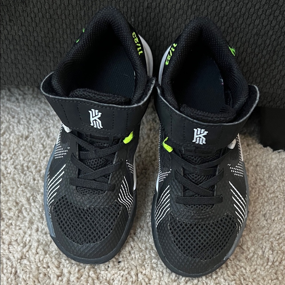 Nike Kids Black and White Sneakers with Neon Accents